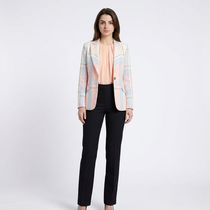 Blazer Ajusté à Carreaux