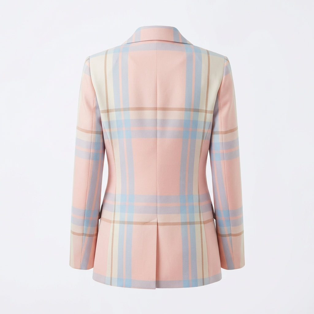 Blazer Ajusté à Carreaux