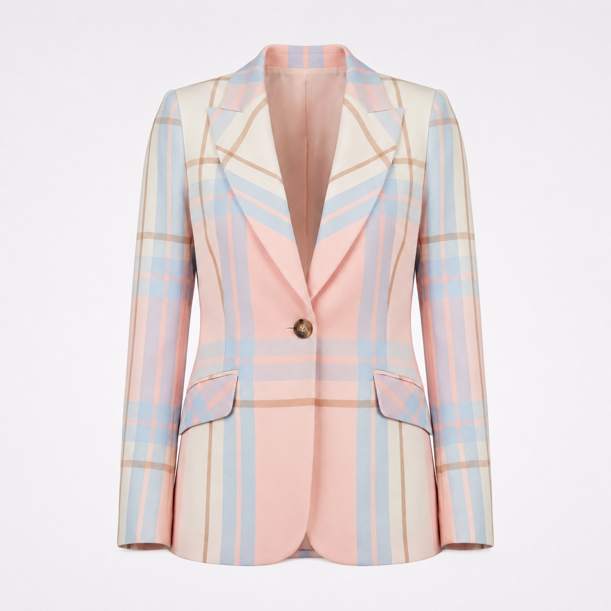 Blazer Ajusté à Carreaux