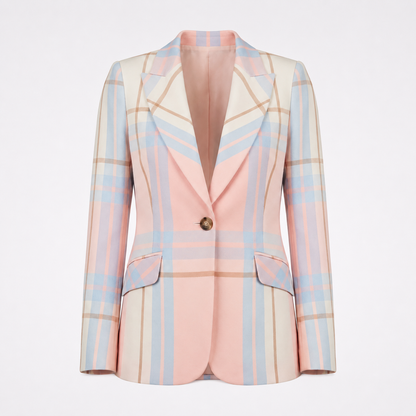 Blazer Ajusté à Carreaux