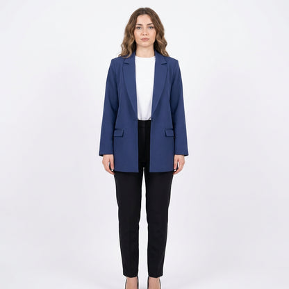Blazer Bleu Marine Coupe Décontractée