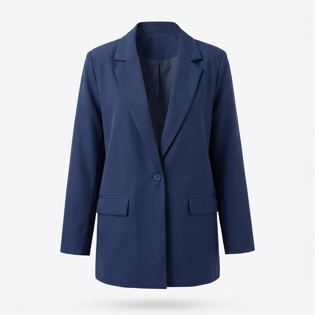 Blazer Bleu Marine Coupe Décontractée