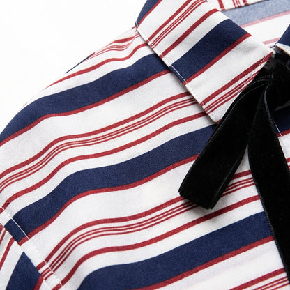 Blouse Rayée à Col Nœud
