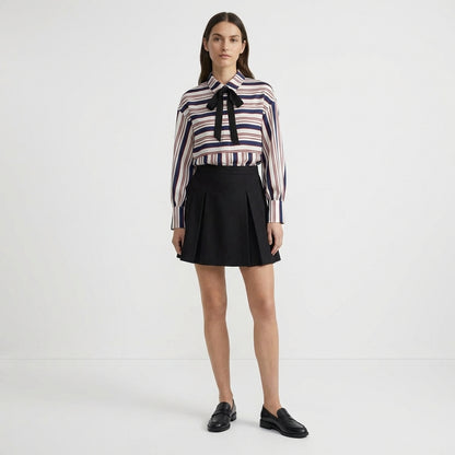 Blouse Rayée à Col Nœud