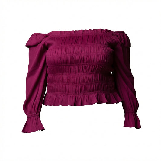 Blouse Smockée Épaules Dénudées