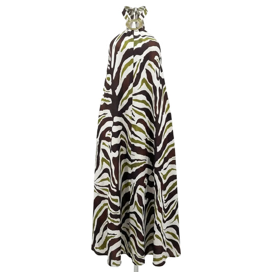 Robe Maxi Imprimée à Col Halter