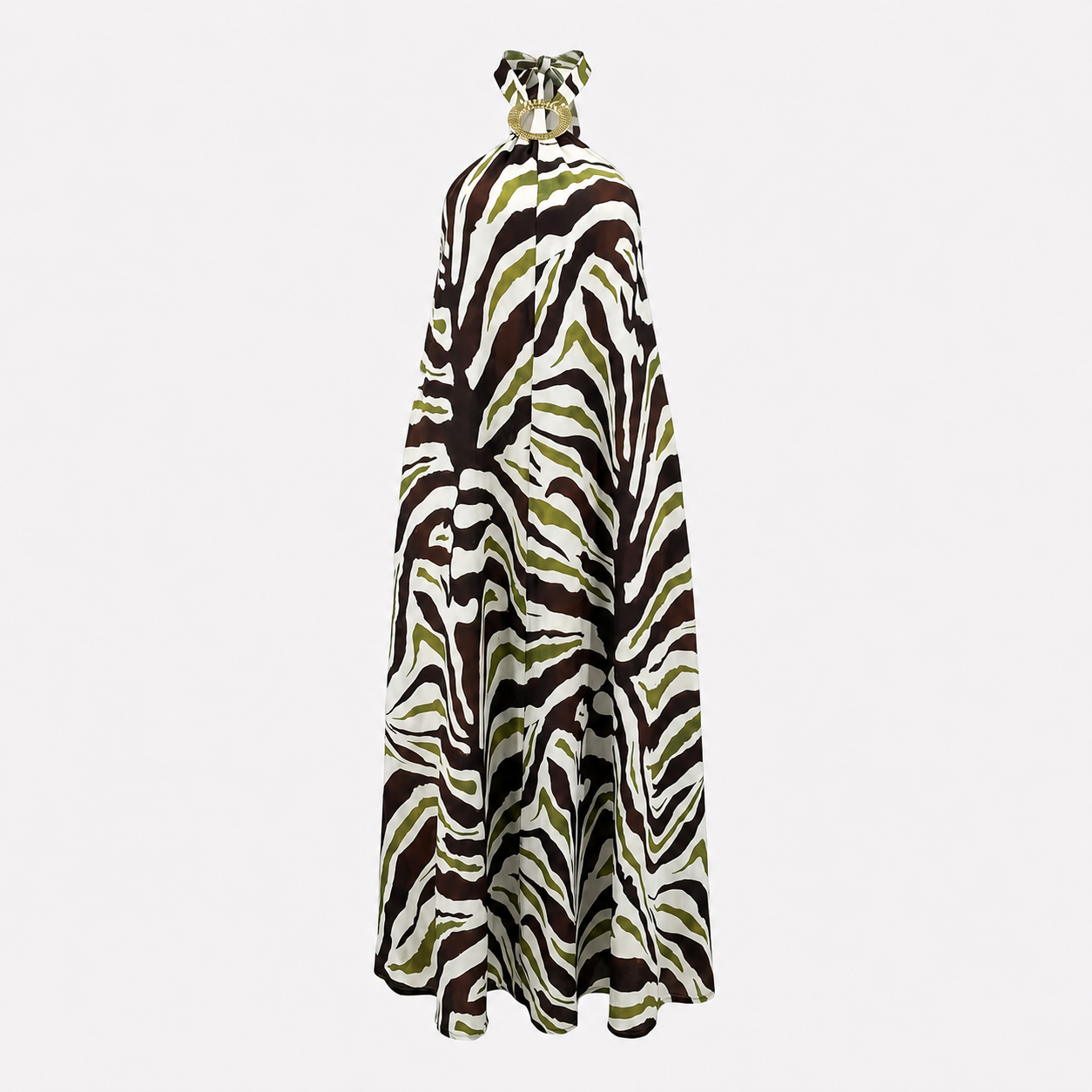 Robe Maxi Imprimée à Col Halter