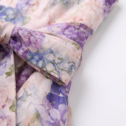Robe Midi Fleurie à Ceinture